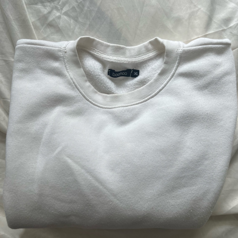 Boohoo cropped brown and white sweater- come together